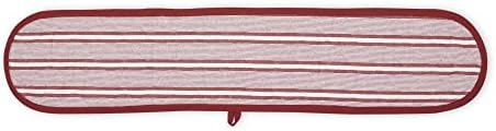 DII Double Strip Chefs Oven Mitt Heat-Resistant Cotton Padded 35x75 Barn Red