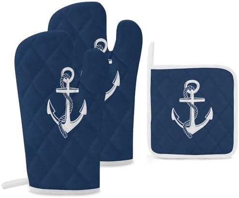 Safe Heat-Resistant Oven Mitts Set for Kitchen BBQ Use