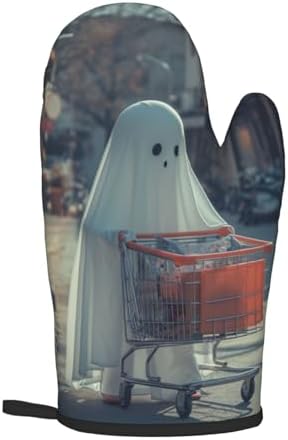 Gjieliness Funny Halloween Ghost Oven Mitts and Pot Holders Set 1