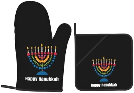 Happy Hanukkah Oven Mitts Set