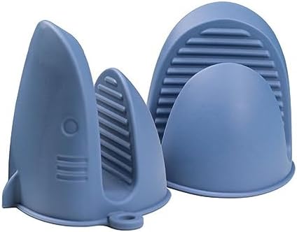 Mini Oven Gloves Silicone Heat Resistant Cooking Pinch Mitts Potholder Blue