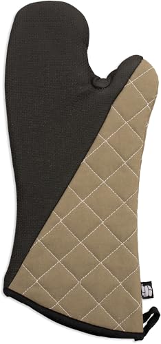 Oven mitt with temperature protection and ambidextrous grip