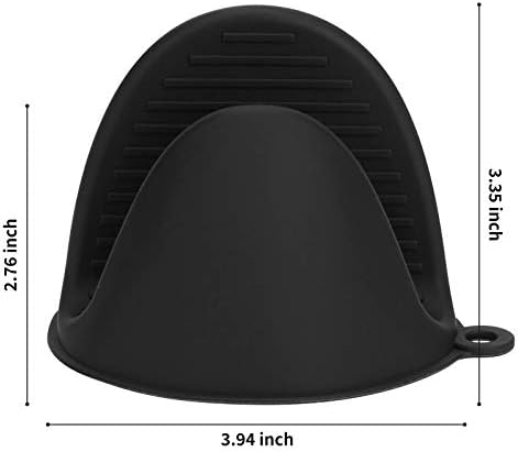 Tifanso Silicone Oven Mitts Set 1 Pair Black