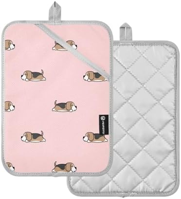 Perfect for Cooking Baking Potholders Dalzium Potholder Beagle Set