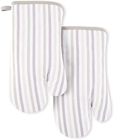 Martha Stewart Daisy Stripe Oven Mitts Set