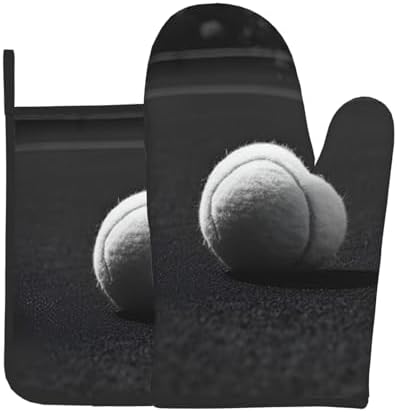 Baseball Print Oven Mitts Set