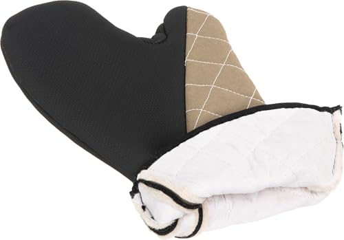 Oven mitt with temperature protection and ambidextrous grip