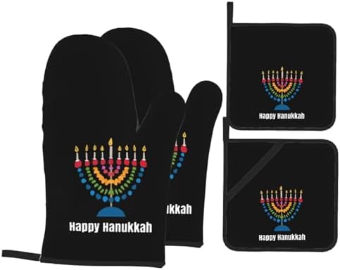 Chic 4-Piece Pot Holder Oven Mitt Set for Kitchen Mastery