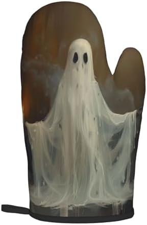 Gjieliness Halloween Ghost and Candle Oven Mitts Set