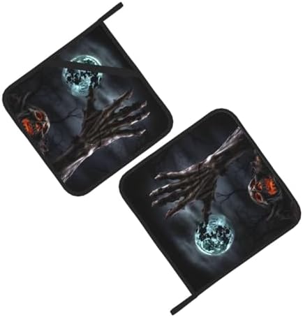 Zombie Hand Dark Halloween Potholder Set