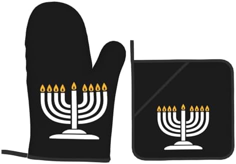 Happy Hanukkah Oven Mitts and Pot Holders Set 4 PCS 1