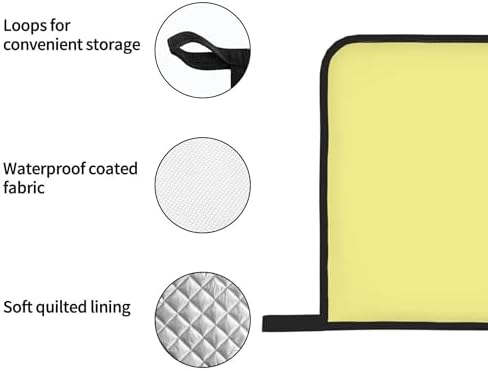 Curdesi Heat-Resistant Oven Mitts Set 4PCS Pale Yellow