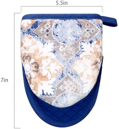 Alselo Mini Silicone Oven Mitts 2-Pack Dusty Blue 1