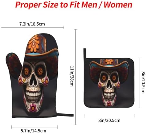 Halloween-Oriented Heat-Resistant Oven Mitt Set for Kitchen Use