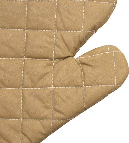 San Jamar 17 Tan Oven Mitts with Heat Protection