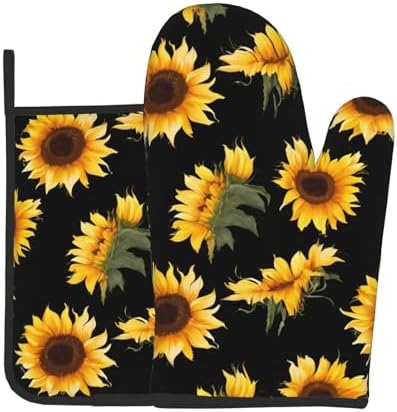 Sunflower Oven Mitts Set