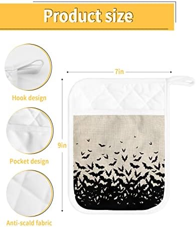 Halloween Bat 5-Piece Pot Holder Set