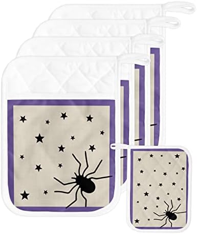 Halloween Creepy Creepy Bat pot holders set of 5