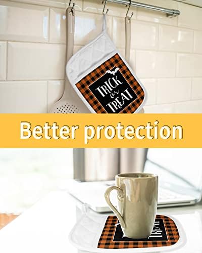 Halloween Buffalo Check Pot Holder Set of 5