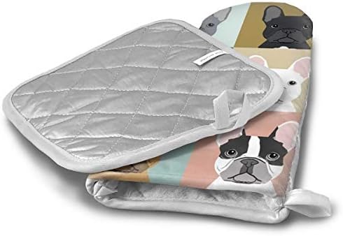 French Bulldogs Oven Mitts Pot Holders Set 2 Piece
