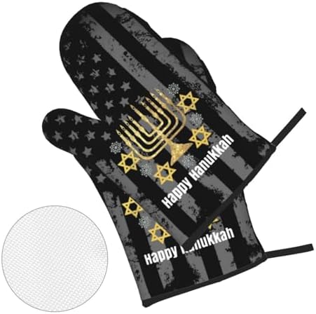 Happy Hanukkah Oven Mitts Pot Holders Set 4PCS