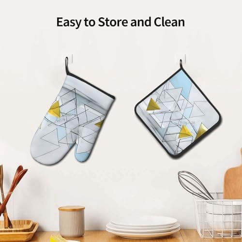 Quopvn Abstract Geometric Pattern Oven Mitts 2pcs Set