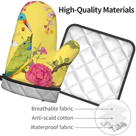 Floral Oven Mitts Set
