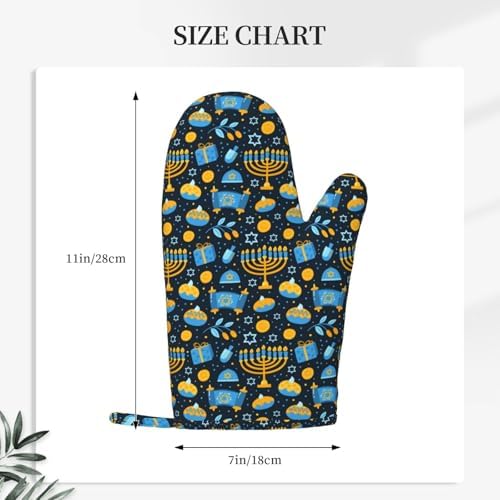 Happy Hanukkah Silicone Oven Mitts for Kitchen Essential