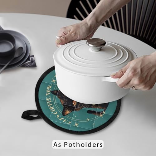 2-in-1 Heat Resistant Pot Holder Set for Cooking Baking