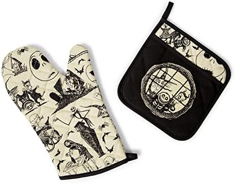 Warm Funny Halloween Oven Mitt Pot Holder Set