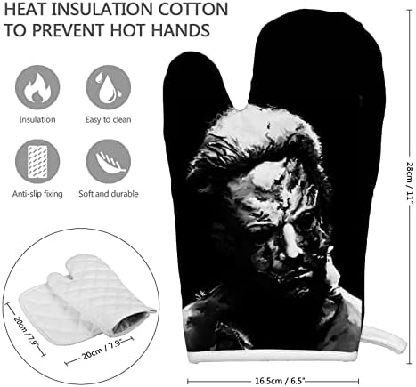 ZHANGXM Oven Mitts Halloween Michael Myers Soft Cotton Insulation Gloves