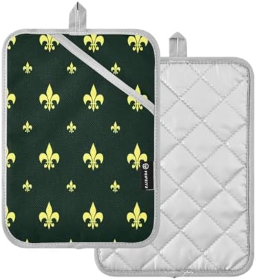 Kcldeci Fleur-de-lis Royal 2Pack Heat Resistant Oven Mitts