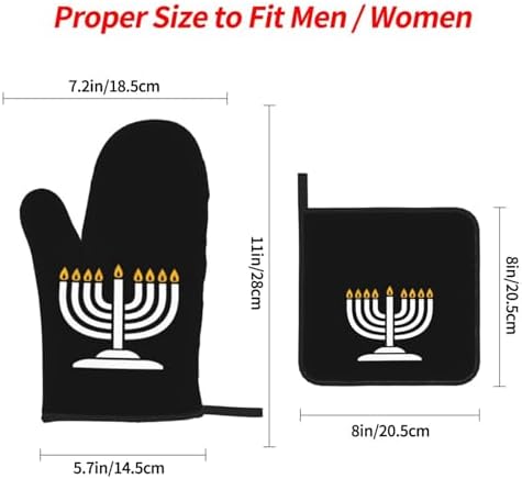 Happy Hanukkah Oven Mitts and Pot Holders Set 4 PCS 1