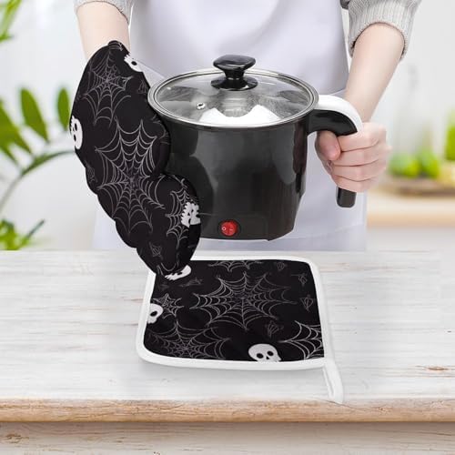 Scarily Effective Halloween Oven Mitts and Pot Holders Set for Cooking discretions
