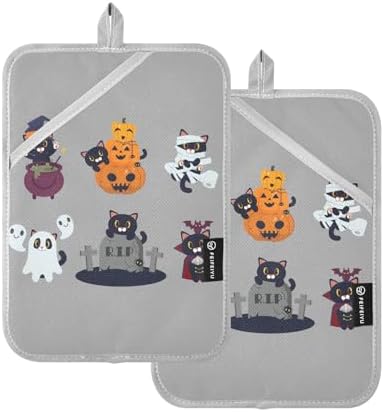 Trick or Treat Perfect Pair Halloween-Themed Heat-Resistant Potholders