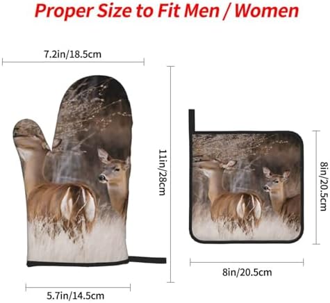 Free Whitetail Deer Oven Mitts Pot Holders 4pcs Set