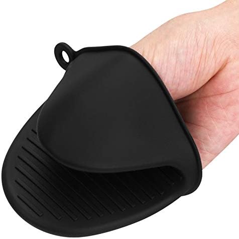 Tifanso Silicone Oven Mitts Set 1 Pair Black