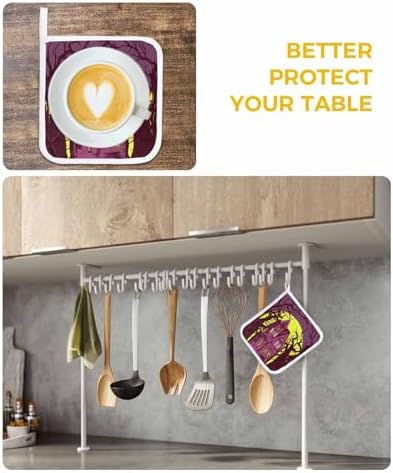 Festive Halloween Pot Holder Heat Insulation Oven Mitt Easy Clean Loop Trivet
