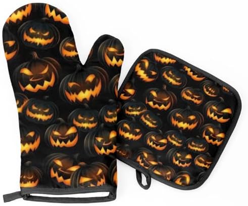 Halloween Wanted Oven Mitts P_lhs Set With 2 Cookware Protectors