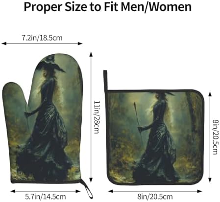 Halloween Witch Thermal Pot Holder Set Cozy Heat-Resistant