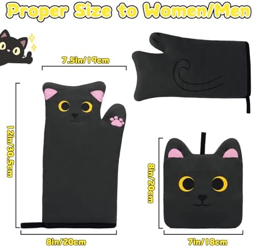 Adorably Heat-Resistant Cat Oven Mitts Set