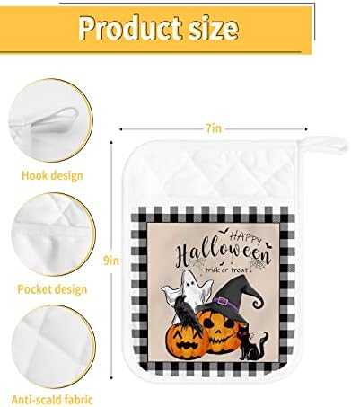 HilariousM Halloween Pumpkins Ghosts 5PCS Pot Holders