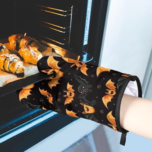 Cute Halloween Bat Oven Mitts Pot Holder Set of 2