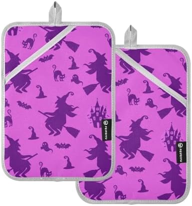 OurVii Halloween Witch Hat Potholders Set