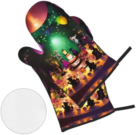Halloween Party Oven Mitts Heat-Resistant Waterproof Durable