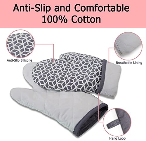 6-Piece Heat-Resistant Oven Mitts Set