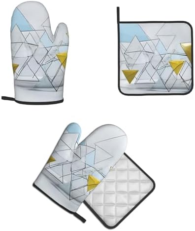 Quopvn Abstract Geometric Pattern Oven Mitts 2pcs Set