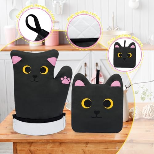 Adorably Heat-Resistant Cat Oven Mitts Set