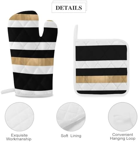 Curdesi 4PCS Oven Mitts and Pot Holders Set