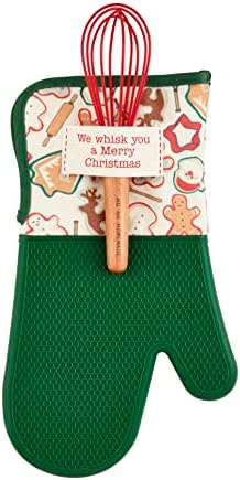 Mud Pie Christmas silicone oven mitt whisk set